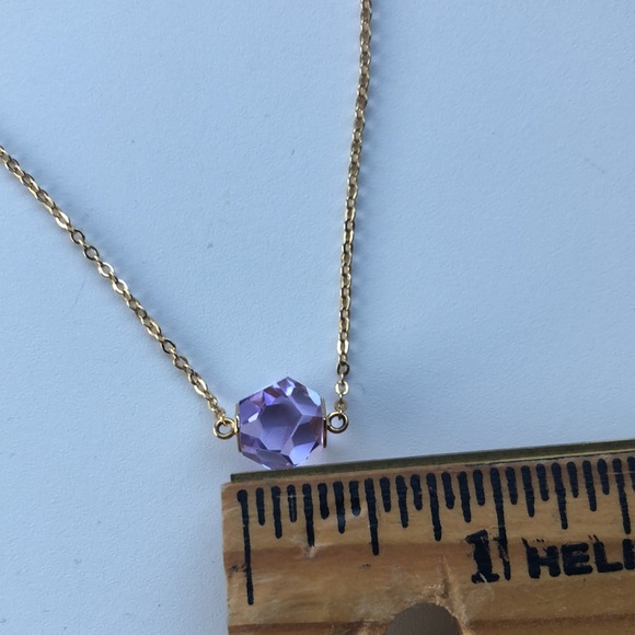 Swarovski Purple tanzanite crystal solitaire necklace - Picture 10 of 11